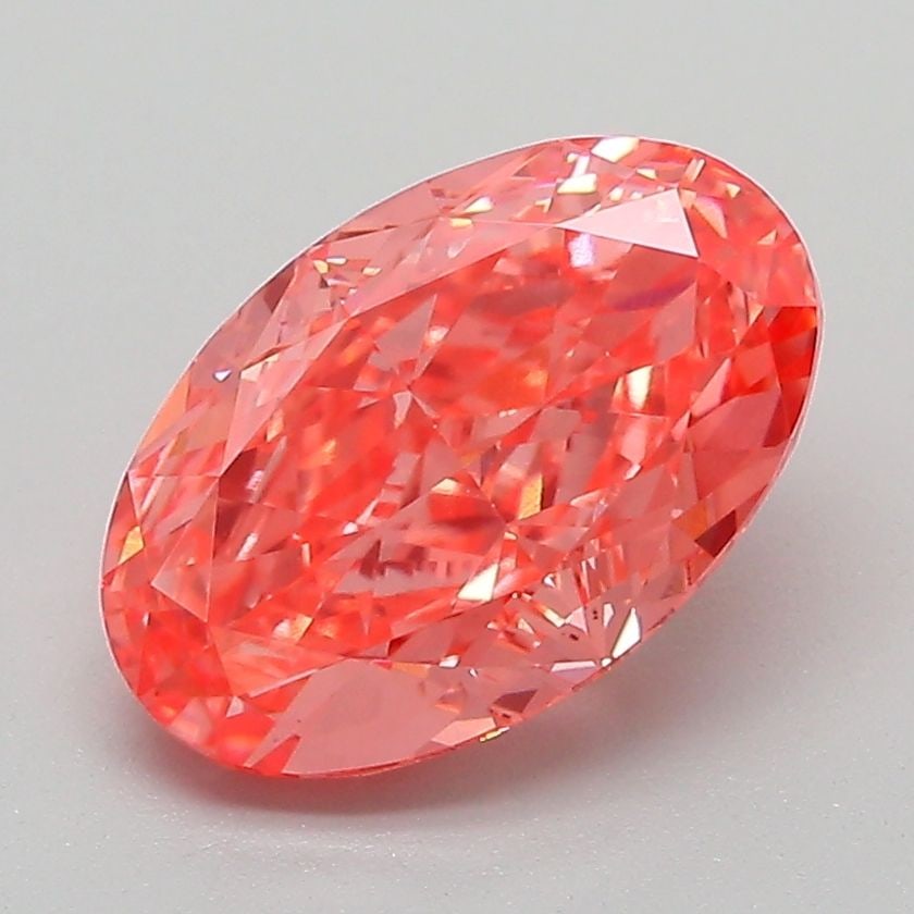 Loose Diamond - OVAL 2.53ct Fancy Vivid Pink VS1: Loose Diamond - OVAL 2.53ct Fancy Vivid Pink VS1 Source: This is a real non-mined Diamond that has been grown in a lab Shape: OVAL Carats: 2.53 Color: Fancy Vivid Pink Certification: IGI Video: