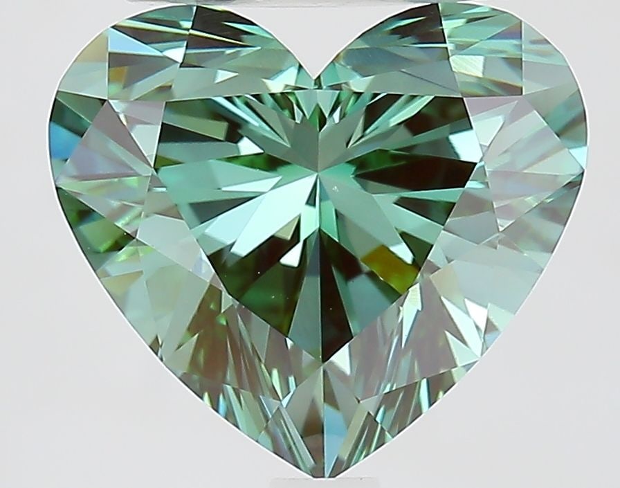Loose Diamond - HEART 3.61ct Fancy Vivid Green VVS2: Loose Diamond - HEART 3.61ct Fancy Vivid Green VVS2 Source: This is a real non-mined Diamond that has been grown in a lab Shape: HEART Carats: 3.61 Color: Fancy Vivid Green Certification: IGI Video: