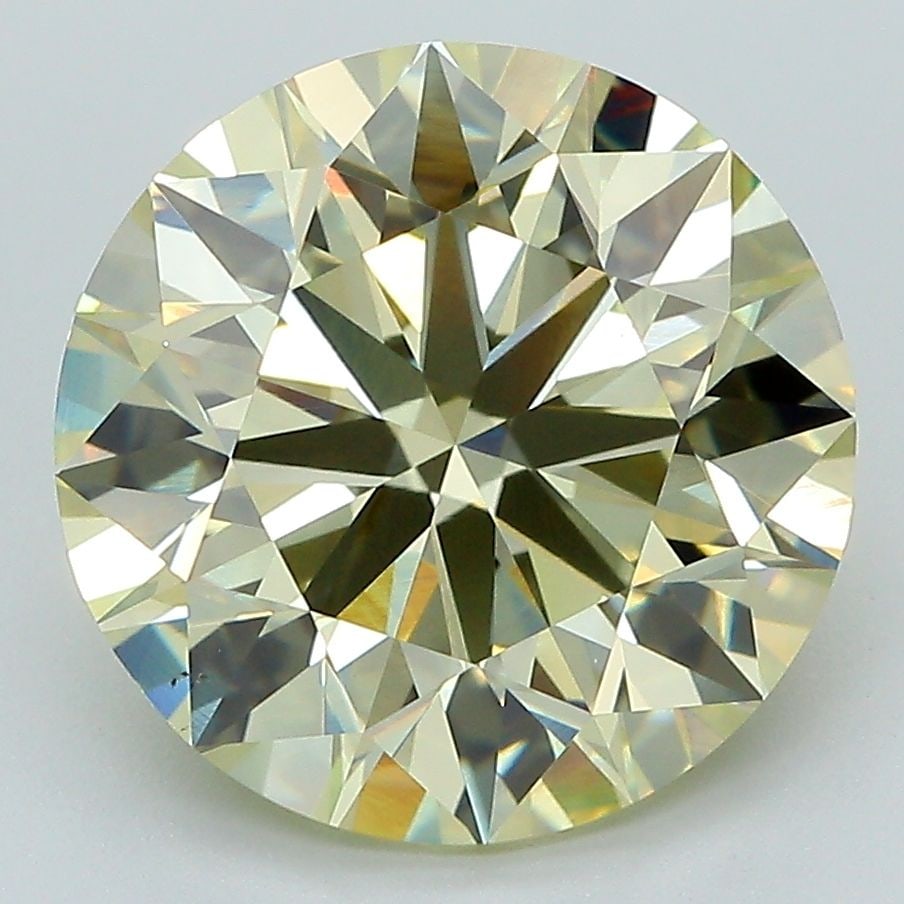 Ideal Loose Diamond - ROUND 5.6ct Fancy Light Yellow VS1: Ideal Loose Diamond - ROUND 5.6ct Fancy Light Yellow VS1 Source: This is a real non-mined Diamond that has been grown in a lab Shape: ROUND Carats: 5.6 Color: Fancy Light Yellow Certification: IGI Vid