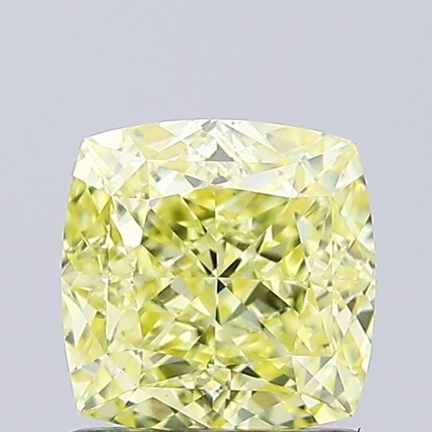 Loose Diamond - CUSHION MODIFIED 1.23ct Fancy Yellow VS1: Loose Diamond - CUSHION MODIFIED 1.23ct Fancy Yellow VS1 Source: This is a real non-mined Diamond that has been grown in a lab Shape: CUSHION MODIFIED Carats: 1.23 Color: Fancy Yellow Certification: I