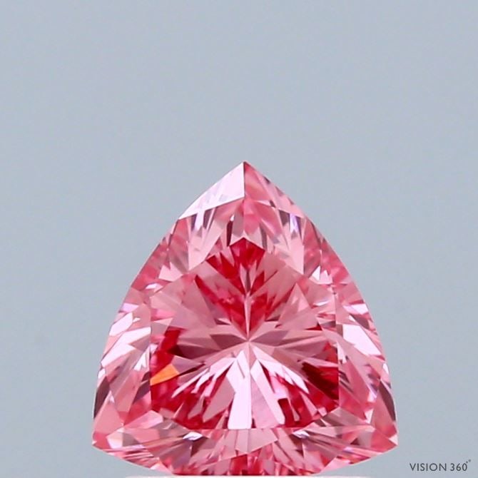Loose Diamond - TRIANGULAR 1.04ct Fancy Vivid Pink VS1: Loose Diamond - TRIANGULAR 1.04ct Fancy Vivid Pink VS1 Source: This is a real non-mined Diamond that has been grown in a lab Shape: TRIANGULAR Carats: 1.04 Color: Fancy Vivid Pink Certification: IGI V