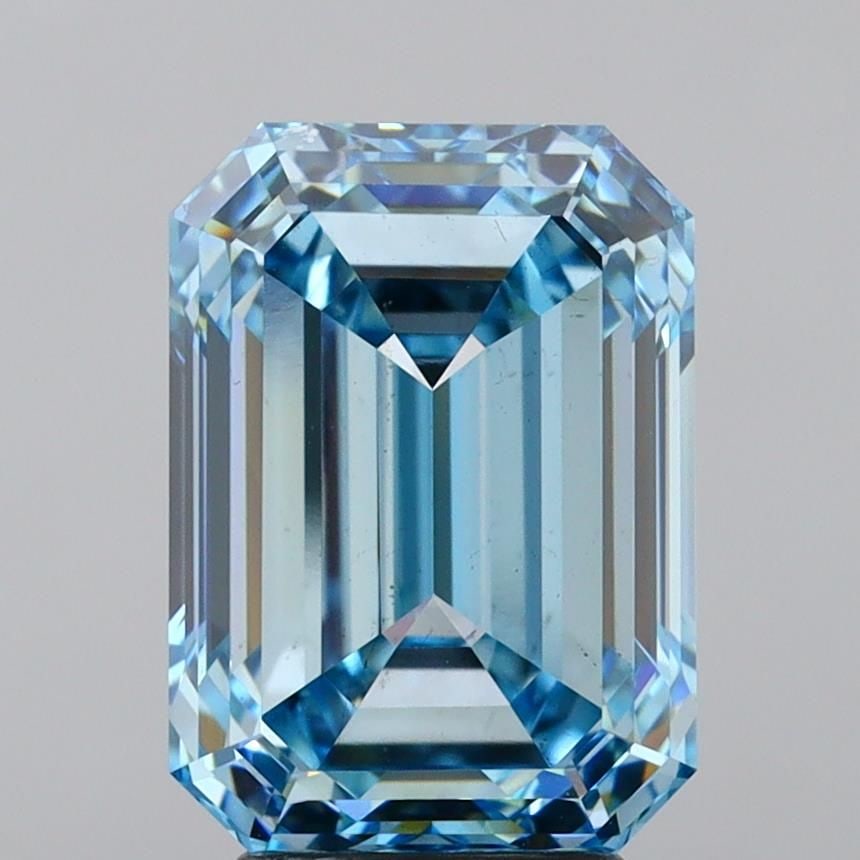 Loose Diamond - EMERALD 4.61ct Fancy Intense Blue VS2: Loose Diamond - EMERALD 4.61ct Fancy Intense Blue VS2 Source: This is a real non-mined Diamond that has been grown in a lab Shape: EMERALD Carats: 4.61 Color: Fancy Intense Blue Certification: IGI Vid