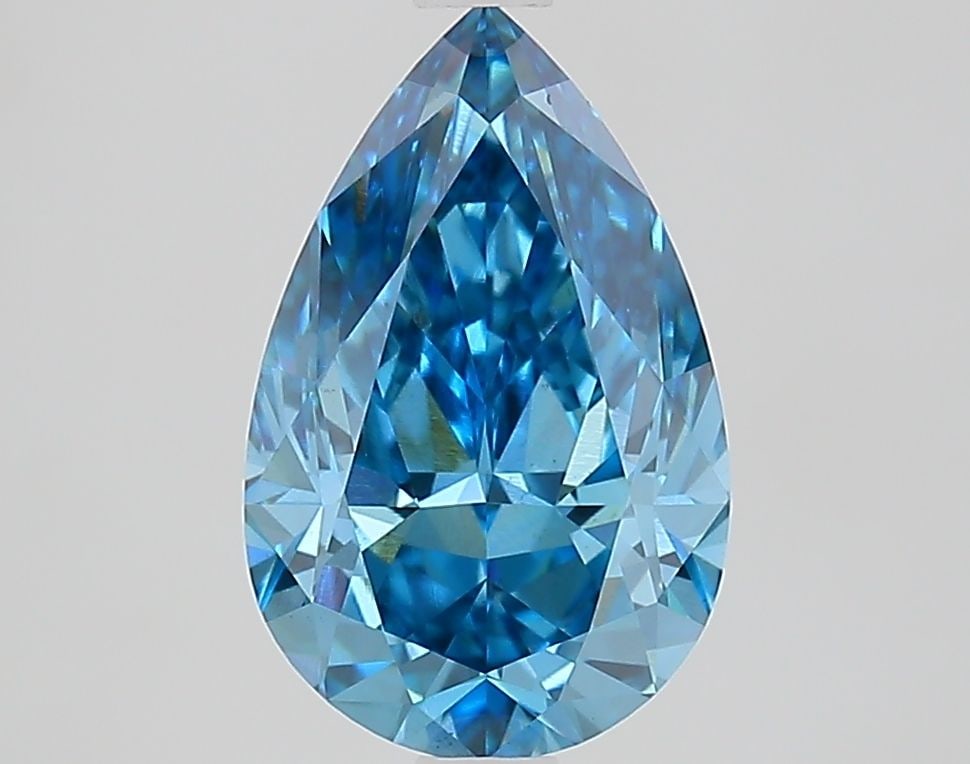 Loose Diamond - PEAR 2.17ct Fancy Vivid Blue VS1: Loose Diamond - PEAR 2.17ct Fancy Vivid Blue VS1 Source: This is a real non-mined Diamond that has been grown in a lab Shape: PEAR Carats: 2.17 Color: Fancy Vivid Blue Certification: IGI Video: