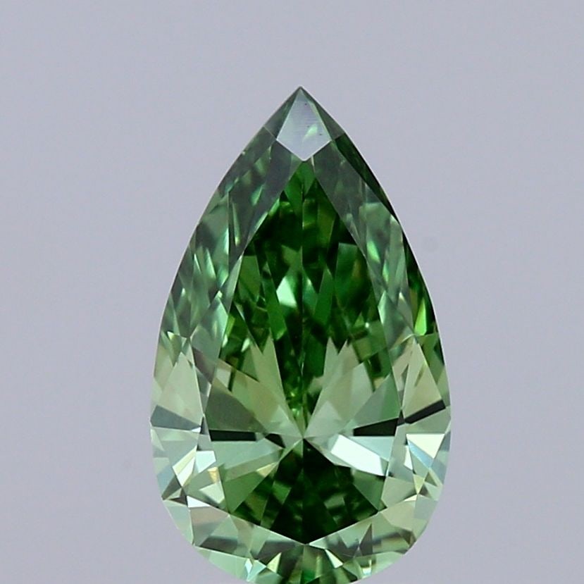 Loose Diamond - PEAR 0.93ct Fancy Vivid Green VVS2: Loose Diamond - PEAR 0.93ct Fancy Vivid Green VVS2 Source: This is a real non-mined Diamond that has been grown in a lab Shape: PEAR Carats: 0.93 Color: Fancy Vivid Green Certification: IGI Video: