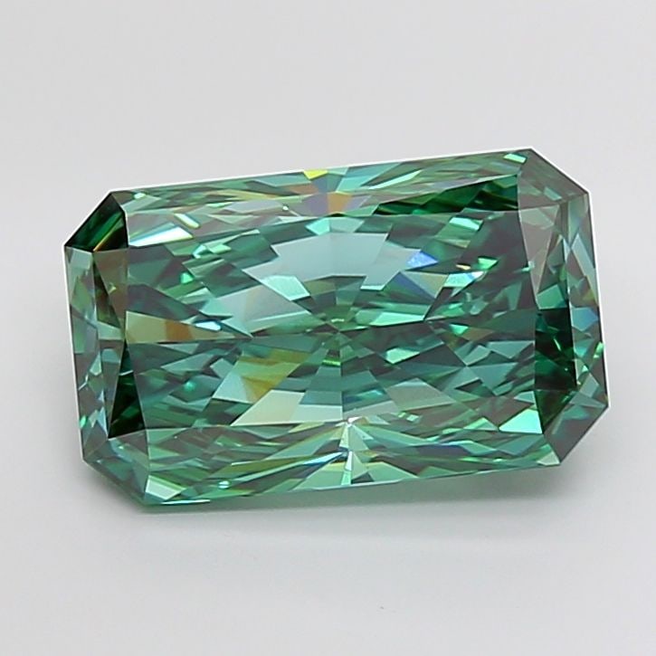 Loose Diamond - RADIANT 10.05ct Fancy Vivid Green VS1: Loose Diamond - RADIANT 10.05ct Fancy Vivid Green VS1 Source: This is a real non-mined Diamond that has been grown in a lab Shape: RADIANT Carats: 10.05 Color: Fancy Vivid Green Certification: IGI Vid