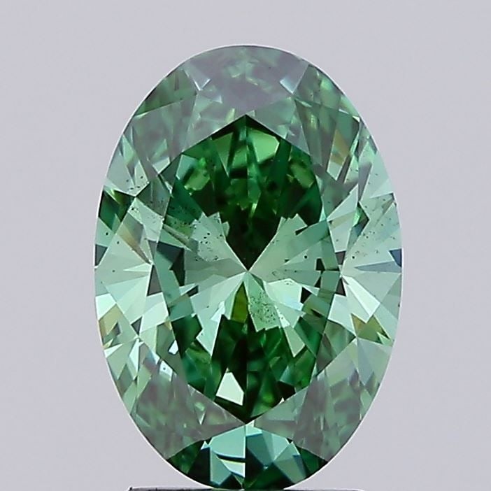 Loose Diamond - OVAL 2.52ct Fancy Vivid Green SI1: Loose Diamond - OVAL 2.52ct Fancy Vivid Green SI1 Source: This is a real non-mined Diamond that has been grown in a lab Shape: OVAL Carats: 2.52 Color: Fancy Vivid Green Certification: IGI Video: