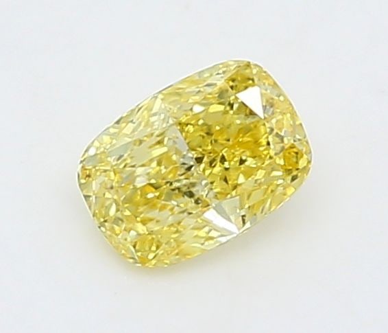 Loose Diamond - CUSHION BRILLIANT 0.18ct Fancy Vivid Yellow VVS2: Loose Diamond - CUSHION BRILLIANT 0.18ct Fancy Vivid Yellow VVS2 Source: This is a real non-mined Diamond that has been grown in a lab Shape: CUSHION BRILLIANT Carats: 0.18 Color: Fancy Vivid Yellow C