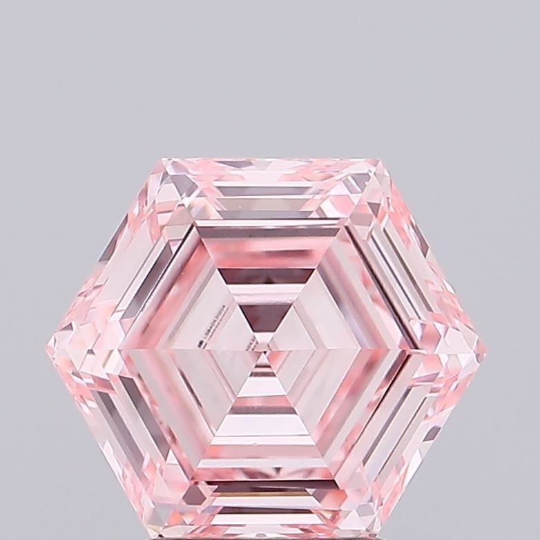 Loose Diamond - HEXAGONAL 2.51ct Fancy Intense Pink VS1: Loose Diamond - HEXAGONAL 2.51ct Fancy Intense Pink VS1 Source: This is a real non-mined Diamond that has been grown in a lab Shape: HEXAGONAL Carats: 2.51 Color: Fancy Intense Pink Certification: IGI