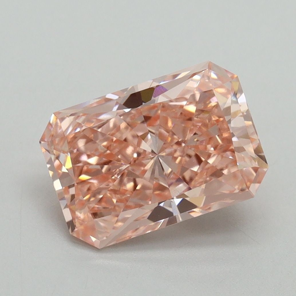 Loose Diamond - RADIANT 2.55ct Fancy Vivid Pink VS1: Loose Diamond - RADIANT 2.55ct Fancy Vivid Pink VS1 Source: This is a real non-mined Diamond that has been grown in a lab Shape: RADIANT Carats: 2.55 Color: Fancy Vivid Pink Certification: IGI Video:
