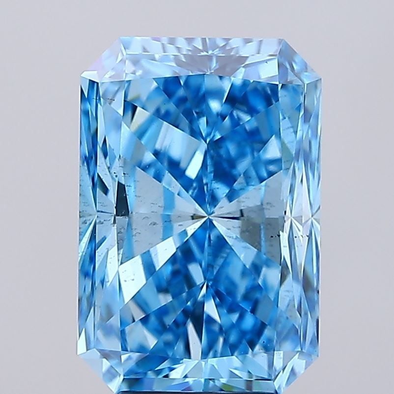Loose Diamond - RADIANT 5.0ct Fancy Vivid Blue SI1: Loose Diamond - RADIANT 5.0ct Fancy Vivid Blue SI1 Source: This is a real non-mined Diamond that has been grown in a lab Shape: RADIANT Carats: 5.0 Color: Fancy Vivid Blue Certification: IGI Video: