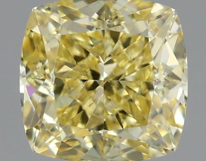 Loose Diamond - CUSHION MODIFIED 1.7ct Fancy Intense Yellow VS1: Loose Diamond - CUSHION MODIFIED 1.7ct Fancy Intense Yellow VS1 Source: This is a real non-mined Diamond that has been grown in a lab Shape: CUSHION MODIFIED Carats: 1.7 Color: Fancy Intense Yellow Ce