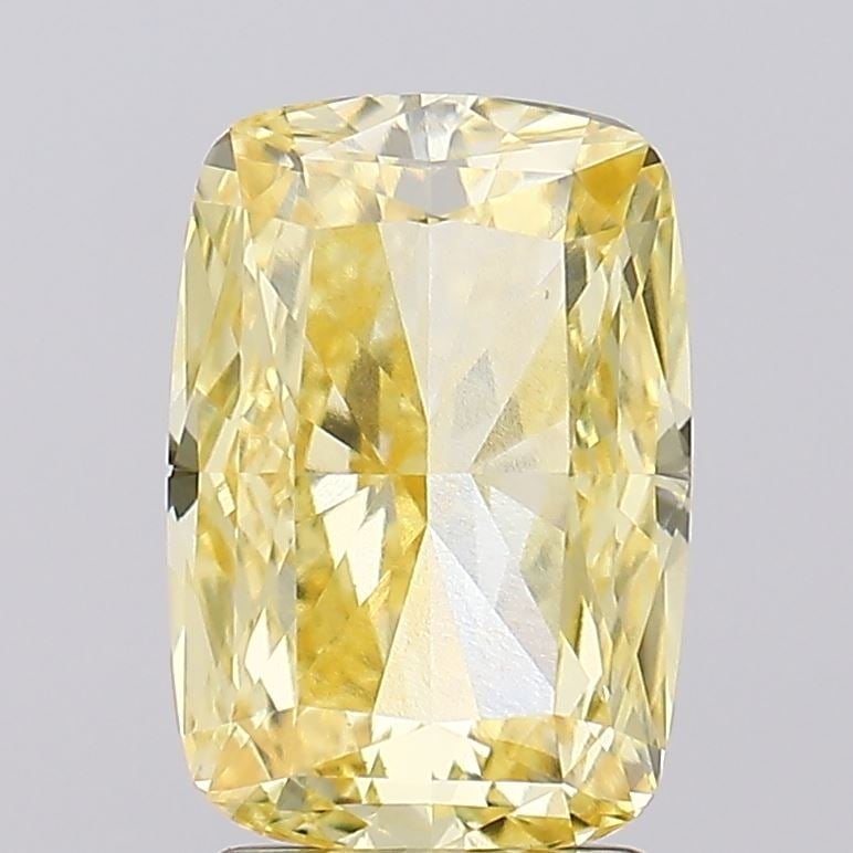 Loose Diamond - CUSHION MODIFIED 2.5ct Fancy Intense Yellow VS1: Loose Diamond - CUSHION MODIFIED 2.5ct Fancy Intense Yellow VS1 Source: This is a real non-mined Diamond that has been grown in a lab Shape: CUSHION MODIFIED Carats: 2.5 Color: Fancy Intense Yellow Ce