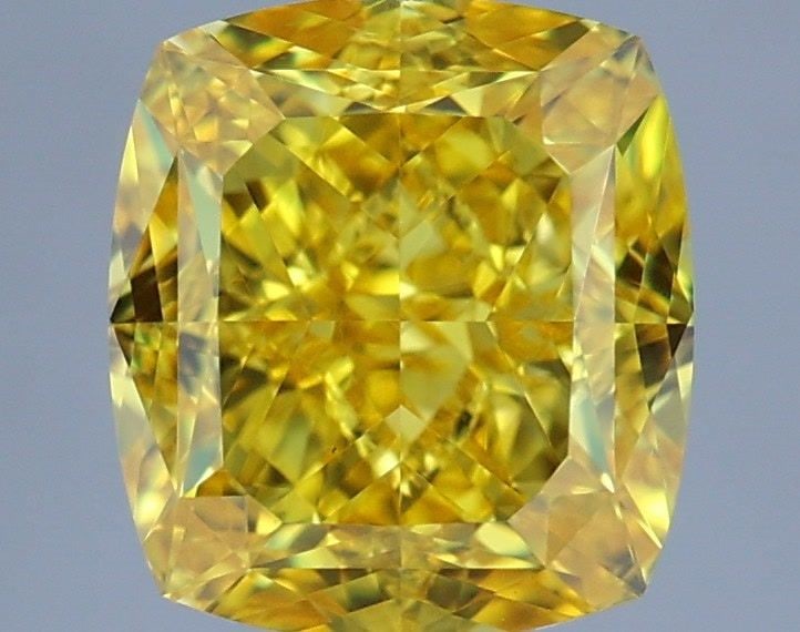 Loose Diamond - CUSHION MODIFIED 1.59ct Fancy Vivid Yellow VVS2: Loose Diamond - CUSHION MODIFIED 1.59ct Fancy Vivid Yellow VVS2 Source: This is a real non-mined Diamond that has been grown in a lab Shape: CUSHION MODIFIED Carats: 1.59 Color: Fancy Vivid Yellow Cer
