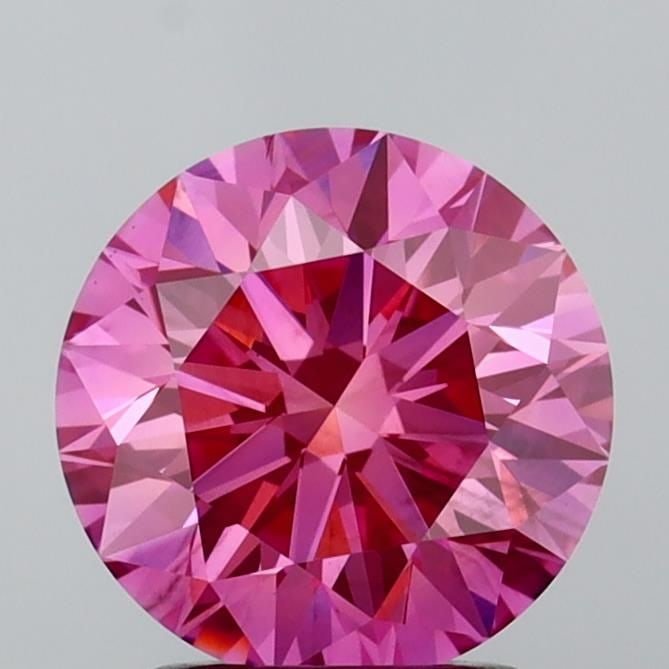 Loose Diamond - ROUND 2.05ct Fancy Vivid Pink SI1: Loose Diamond - ROUND 2.05ct Fancy Vivid Pink SI1 Source: This is a real non-mined Diamond that has been grown in a lab Shape: ROUND Carats: 2.05 Color: Fancy Vivid Pink Certification: IGI Video: