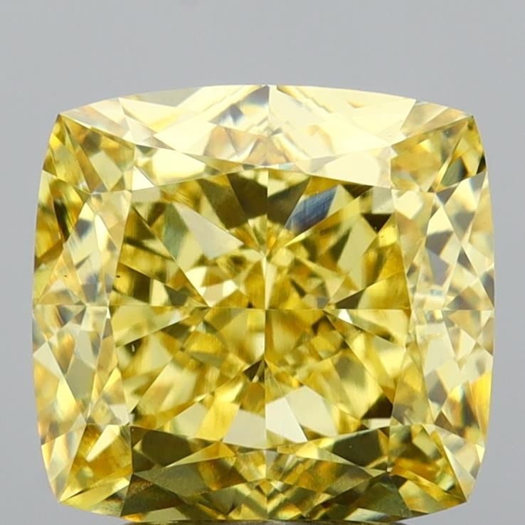 Loose Diamond - CUSHION MODIFIED 2.93ct Fancy Intense Yellow VS1: Loose Diamond - CUSHION MODIFIED 2.93ct Fancy Intense Yellow VS1 Source: This is a real non-mined Diamond that has been grown in a lab Shape: CUSHION MODIFIED Carats: 2.93 Color: Fancy Intense Yellow 