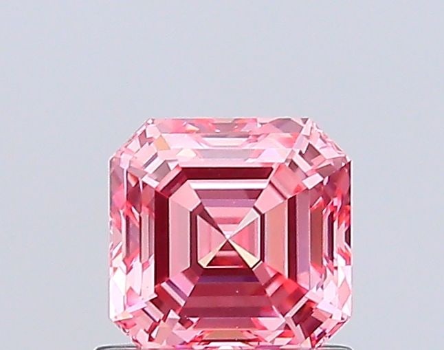 Loose Diamond - ASSCHER 1.0ct Fancy Vivid Pink VS2: Loose Diamond - ASSCHER 1.0ct Fancy Vivid Pink VS2 Source: This is a real non-mined Diamond that has been grown in a lab Shape: ASSCHER Carats: 1.0 Color: Fancy Vivid Pink Certification: IGI Video: