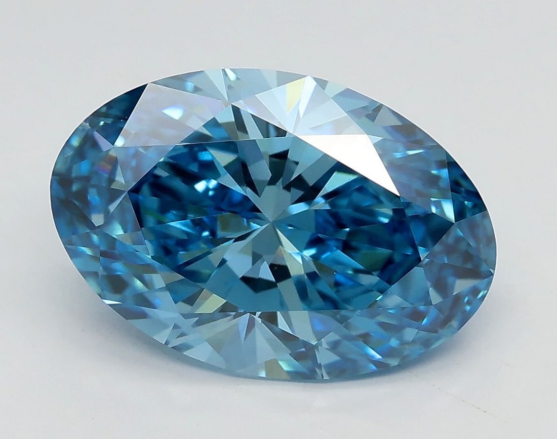Loose Diamond - OVAL 3.26ct Fancy Vivid Blue VS1: Loose Diamond - OVAL 3.26ct Fancy Vivid Blue VS1 Source: This is a real non-mined Diamond that has been grown in a lab Shape: OVAL Carats: 3.26 Color: Fancy Vivid Blue Certification: IGI Video: