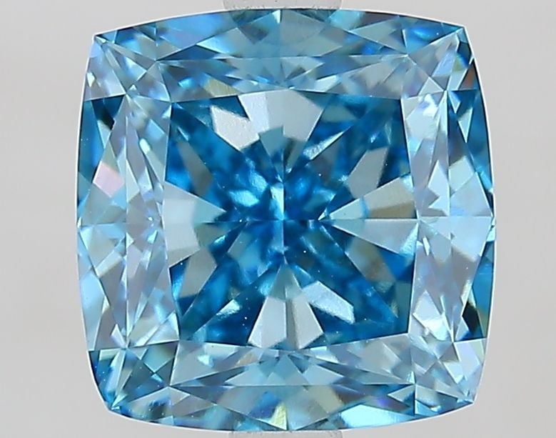 Loose Diamond - CUSHION MODIFIED 3.1ct Fancy Vivid Blue VVS2: Loose Diamond - CUSHION MODIFIED 3.1ct Fancy Vivid Blue VVS2 Source: This is a real non-mined Diamond that has been grown in a lab Shape: CUSHION MODIFIED Carats: 3.1 Color: Fancy Vivid Blue Certifica