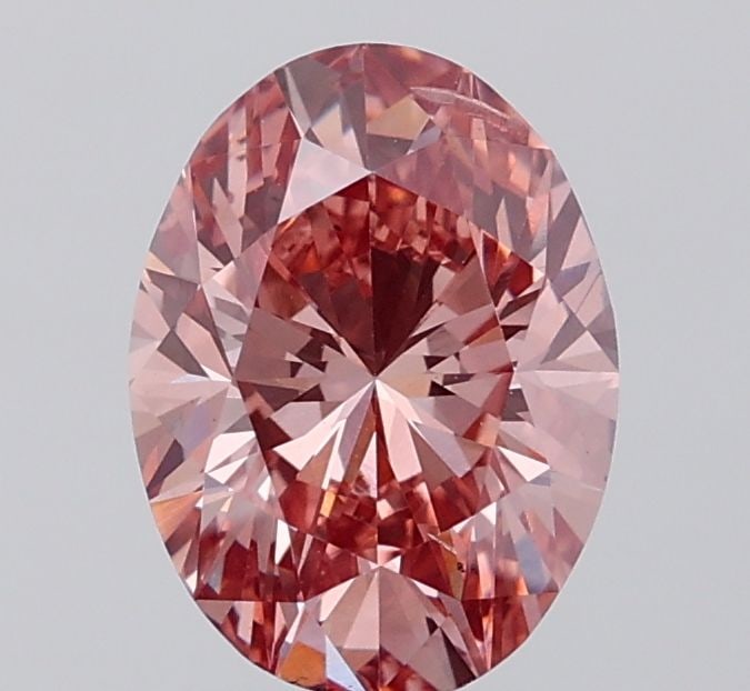 Loose Diamond - OVAL 2.0ct Fancy Vivid Brownish Pink SI1: Loose Diamond - OVAL 2.0ct Fancy Vivid Brownish Pink SI1 Source: This is a real non-mined Diamond that has been grown in a lab Shape: OVAL Carats: 2.0 Color: Fancy Vivid Brownish Pink Certification: I