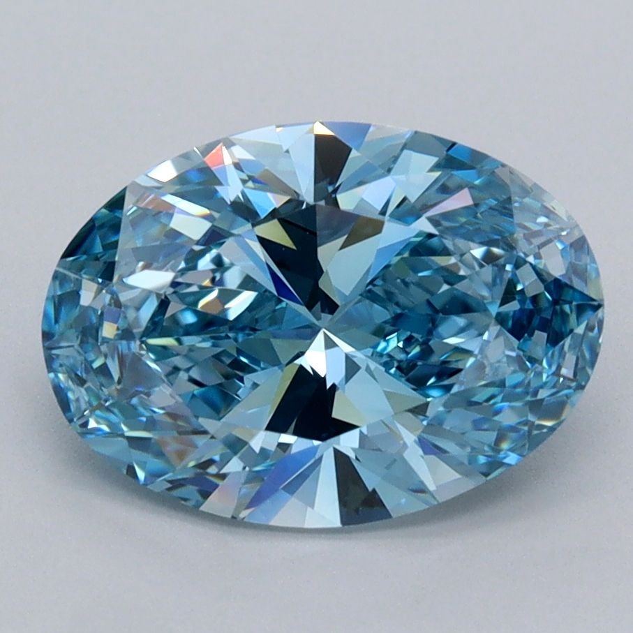 Loose Diamond - OVAL 2.45ct Fancy Vivid Blue VVS1: Loose Diamond - OVAL 2.45ct Fancy Vivid Blue VVS1 Source: This is a real non-mined Diamond that has been grown in a lab Shape: OVAL Carats: 2.45 Color: Fancy Vivid Blue Certification: IGI Video: