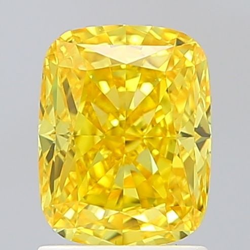 Loose Diamond - CUSHION MODIFIED 1.85ct Fancy Vivid Yellow VS1: Loose Diamond - CUSHION MODIFIED 1.85ct Fancy Vivid Yellow VS1 Source: This is a real non-mined Diamond that has been grown in a lab Shape: CUSHION MODIFIED Carats: 1.85 Color: Fancy Vivid Yellow Cert