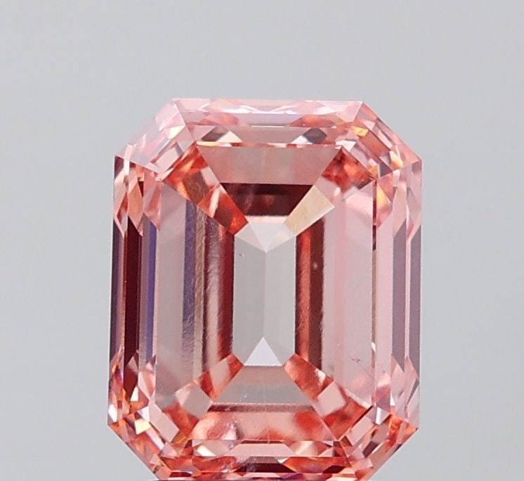 Loose Diamond - EMERALD 3.06ct Fancy Intense Brownish Pink SI1: Loose Diamond - EMERALD 3.06ct Fancy Intense Brownish Pink SI1 Source: This is a real non-mined Diamond that has been grown in a lab Shape: EMERALD Carats: 3.06 Color: Fancy Intense Brownish Pink Cert