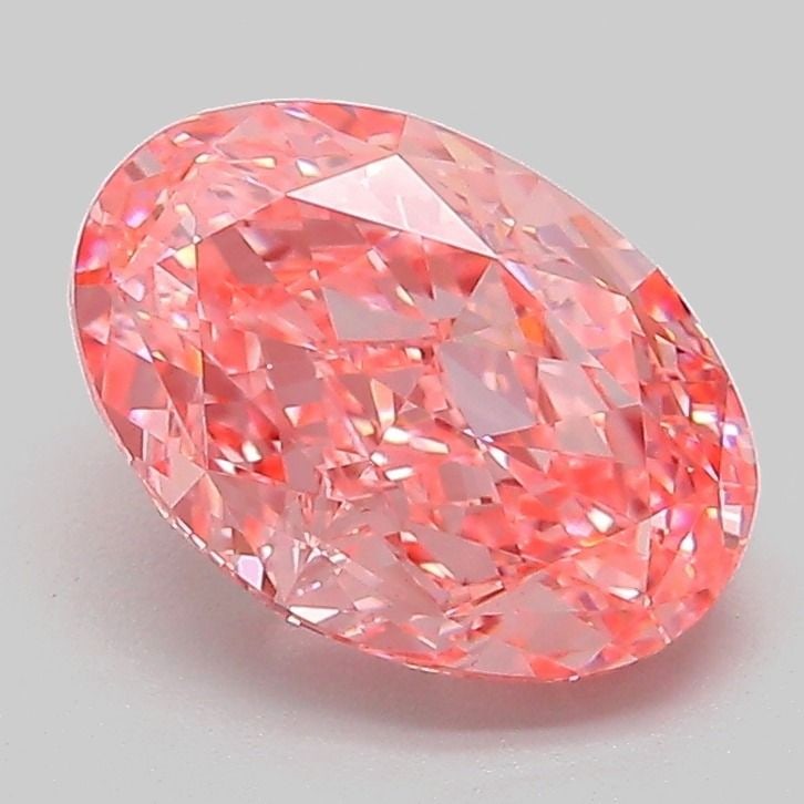 Loose Diamond - OVAL 2.1ct Fancy Vivid Pink VVS2: Loose Diamond - OVAL 2.1ct Fancy Vivid Pink VVS2 Source: This is a real non-mined Diamond that has been grown in a lab Shape: OVAL Carats: 2.1 Color: Fancy Vivid Pink Certification: IGI Video: