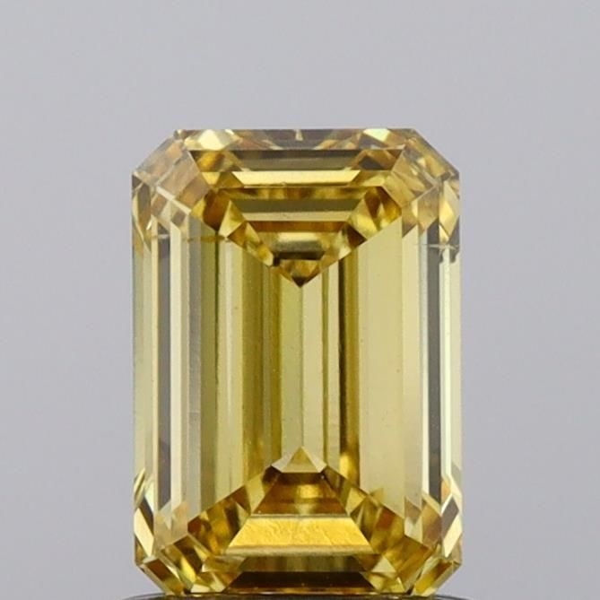 Loose Diamond - EMERALD 1.02ct Fancy Vivid Yellow VS2: Loose Diamond - EMERALD 1.02ct Fancy Vivid Yellow VS2 Source: This is a real non-mined Diamond that has been grown in a lab Shape: EMERALD Carats: 1.02 Color: Fancy Vivid Yellow Certification: NONE Vi