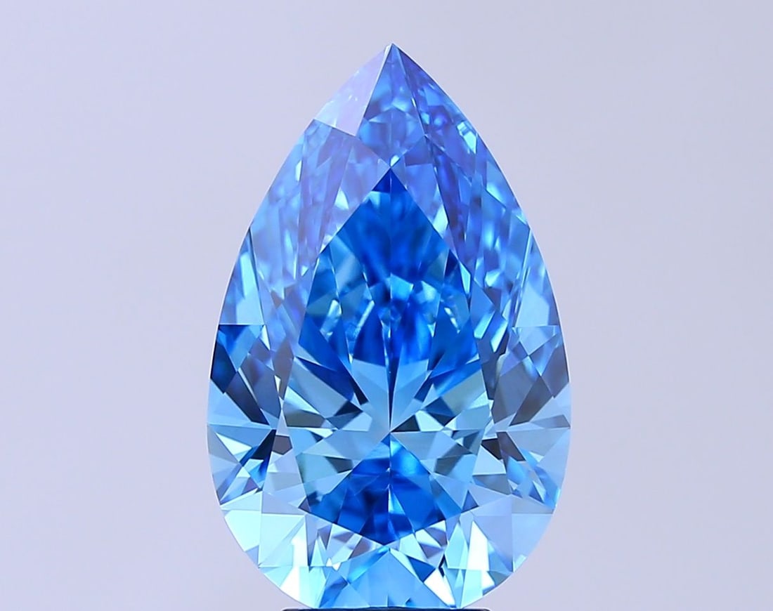 Loose Diamond - PEAR 6.1ct Fancy Vivid Blue VVS2: Loose Diamond - PEAR 6.1ct Fancy Vivid Blue VVS2 Source: This is a real non-mined Diamond that has been grown in a lab Shape: PEAR Carats: 6.1 Color: Fancy Vivid Blue Certification: IGI Video: