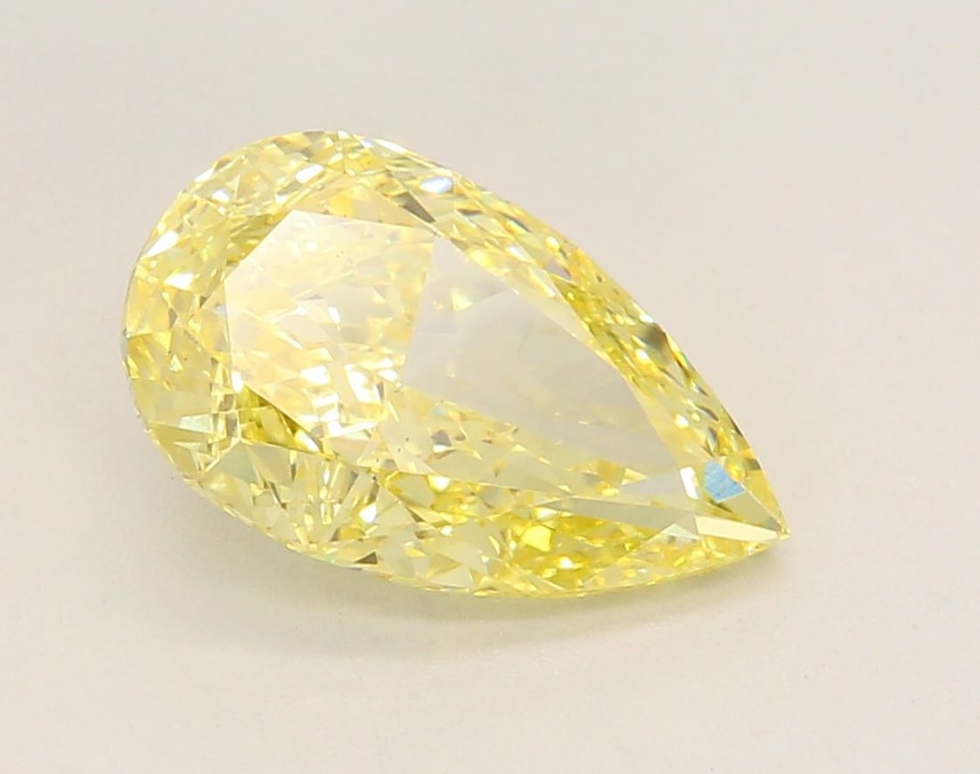 Loose Diamond - PEAR 3.38ct Fancy Intense Yellow VS1: Loose Diamond - PEAR 3.38ct Fancy Intense Yellow VS1 Source: This is a real non-mined Diamond that has been grown in a lab Shape: PEAR Carats: 3.38 Color: Fancy Intense Yellow Certification: IGI Video