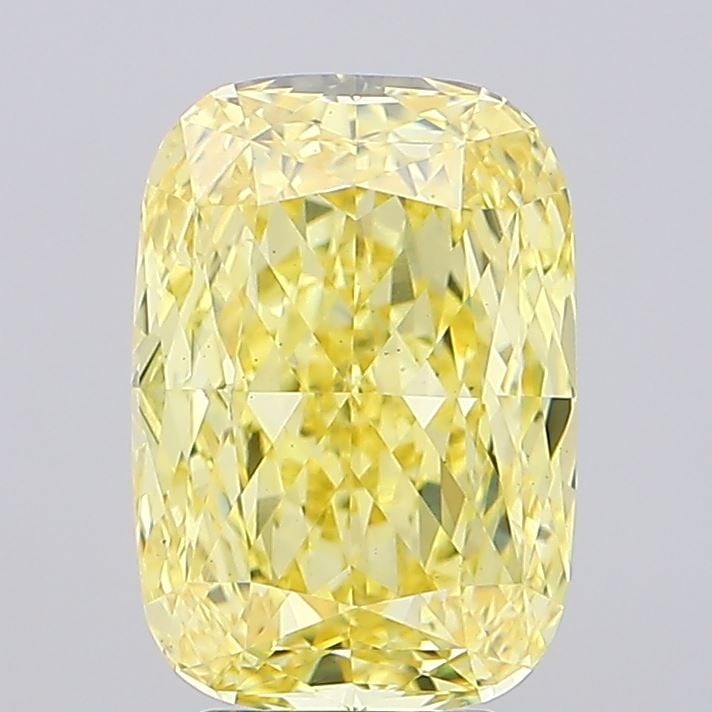 Loose Diamond - CUSHION MODIFIED 5.04ct Fancy Vivid Yellow VS2: Loose Diamond - CUSHION MODIFIED 5.04ct Fancy Vivid Yellow VS2 Source: This is a real non-mined Diamond that has been grown in a lab Shape: CUSHION MODIFIED Carats: 5.04 Color: Fancy Vivid Yellow Cert