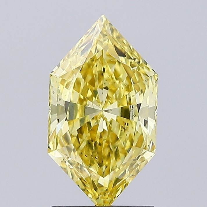 Loose Diamond - HEXAGONAL 1.47ct Fancy Vivid Yellow SI1: Loose Diamond - HEXAGONAL 1.47ct Fancy Vivid Yellow SI1 Source: This is a real non-mined Diamond that has been grown in a lab Shape: HEXAGONAL Carats: 1.47 Color: Fancy Vivid Yellow Certification: