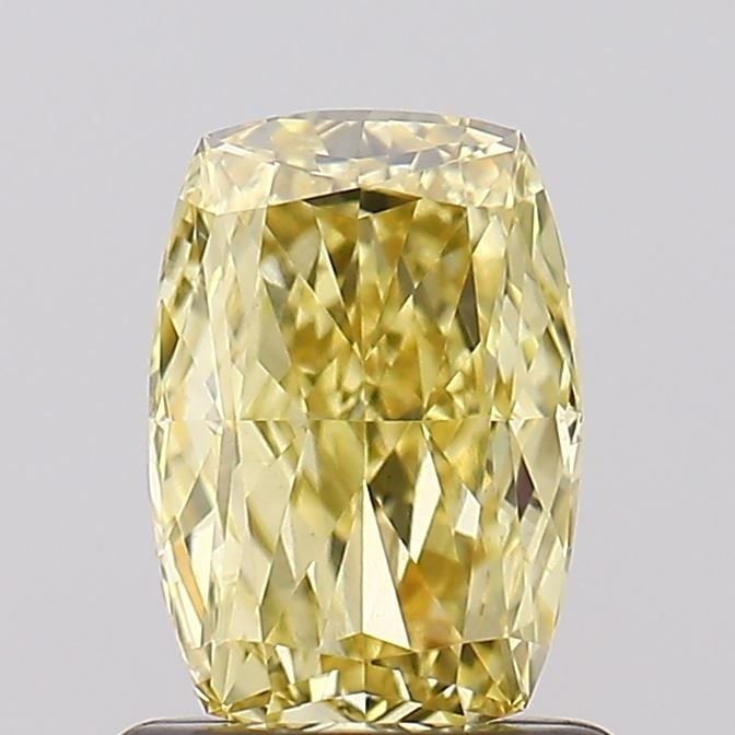 Loose Diamond - CUSHION MODIFIED 1.0ct Fancy Intense Yellow VS1: Loose Diamond - CUSHION MODIFIED 1.0ct Fancy Intense Yellow VS1 Source: This is a real non-mined Diamond that has been grown in a lab Shape: CUSHION MODIFIED Carats: 1.0 Color: Fancy Intense Yellow Ce