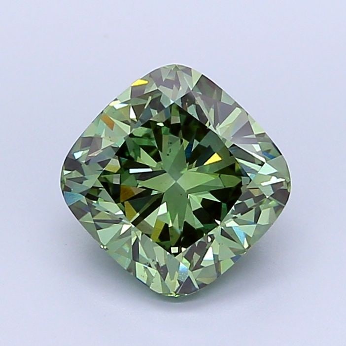 Loose Diamond - CUSHION MODIFIED 4.01ct Fancy Vivid Green VS2: Loose Diamond - CUSHION MODIFIED 4.01ct Fancy Vivid Green VS2 Source: This is a real non-mined Diamond that has been grown in a lab Shape: CUSHION MODIFIED Carats: 4.01 Color: Fancy Vivid Green Certif