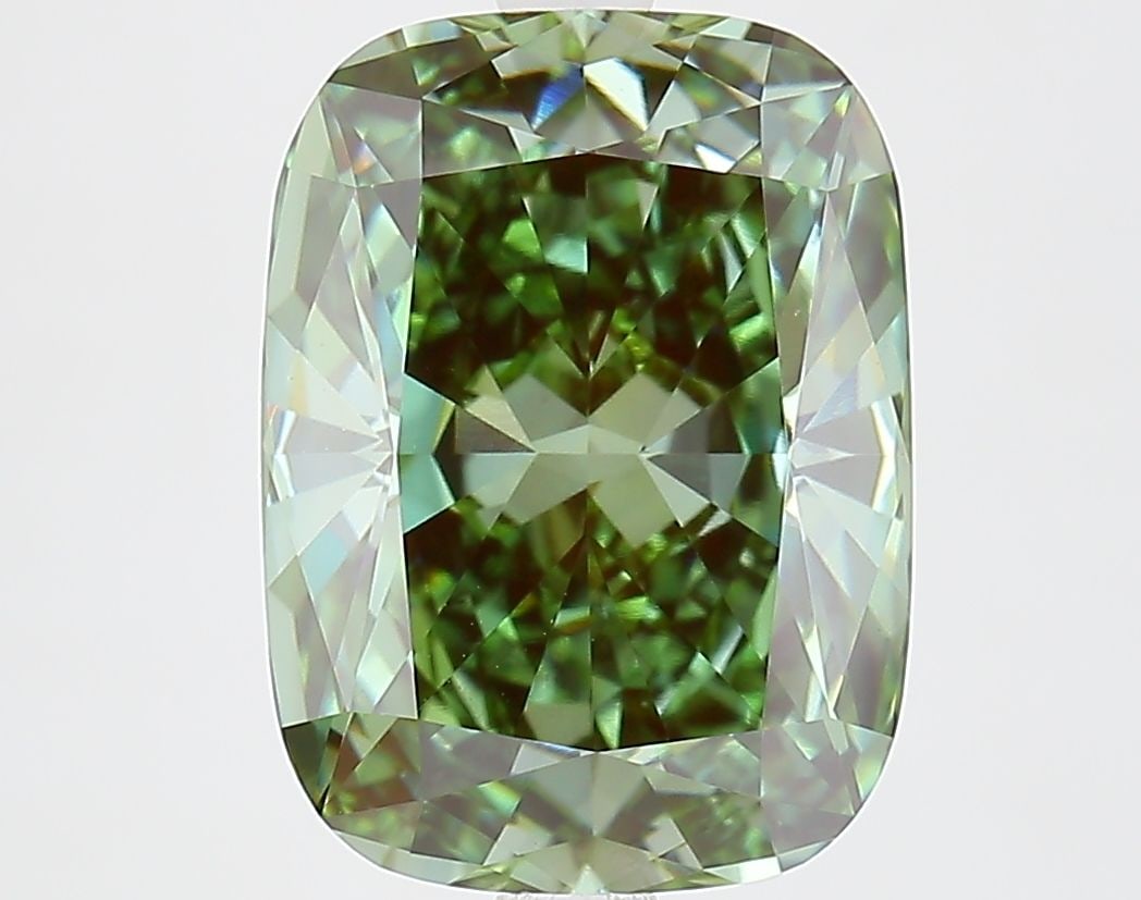 Loose Diamond - CUSHION MODIFIED 5.0ct Fancy Vivid Green VVS2: Loose Diamond - CUSHION MODIFIED 5.0ct Fancy Vivid Green VVS2 Source: This is a real non-mined Diamond that has been grown in a lab Shape: CUSHION MODIFIED Carats: 5.0 Color: Fancy Vivid Green Certifi