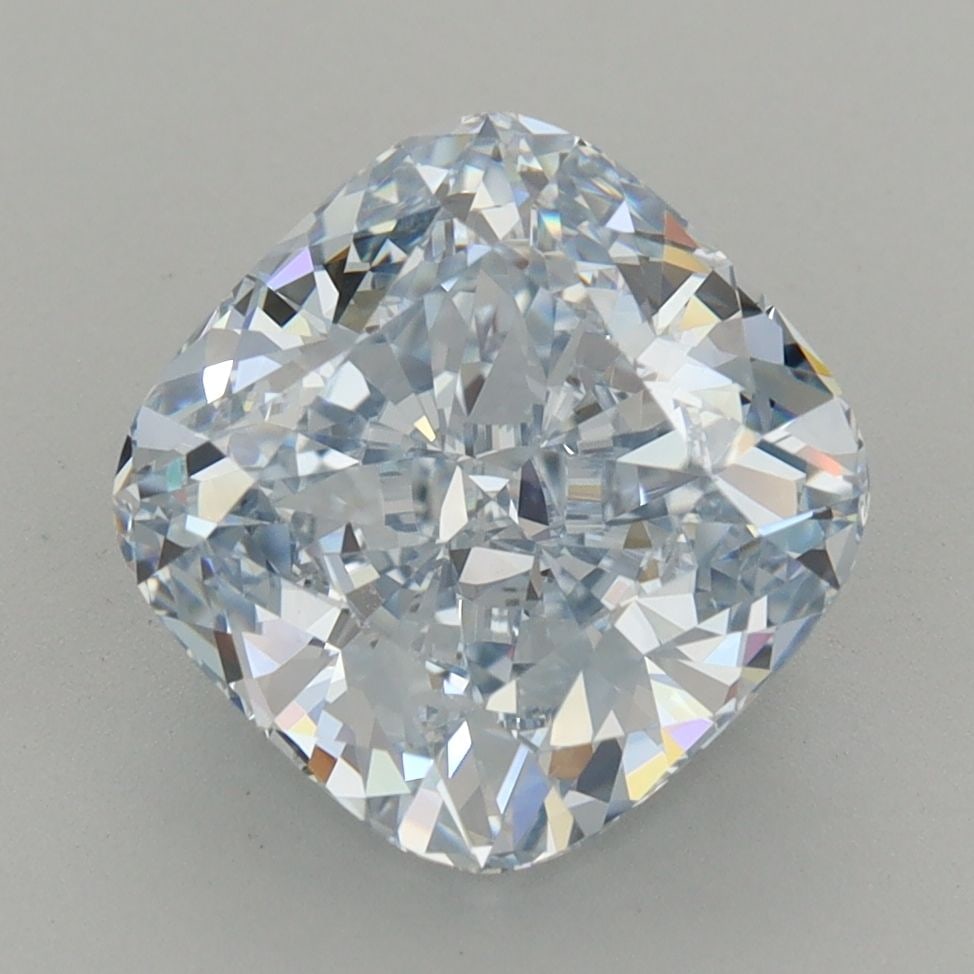 Loose Diamond - CUSHION MODIFIED 4.03ct Fancy Light Blue VVS2: Loose Diamond - CUSHION MODIFIED 4.03ct Fancy Light Blue VVS2 Source: This is a real non-mined Diamond that has been grown in a lab Shape: CUSHION MODIFIED Carats: 4.03 Color: Fancy Light Blue Certifi