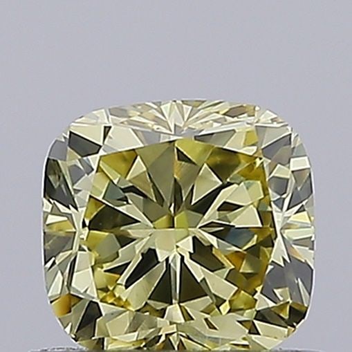 Loose Diamond - CUSHION BRILLIANT 0.85ct Fancy Yellow VS2: Loose Diamond - CUSHION BRILLIANT 0.85ct Fancy Yellow VS2 Source: This is a real non-mined Diamond that has been grown in a lab Shape: CUSHION BRILLIANT Carats: 0.85 Color: Fancy Yellow Certification: