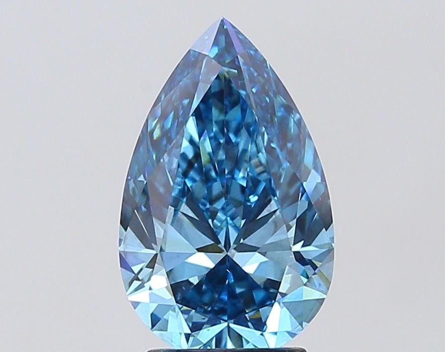 Loose Diamond - PEAR 3.01ct Fancy Vivid Blue VS2: Loose Diamond - PEAR 3.01ct Fancy Vivid Blue VS2 Source: This is a real non-mined Diamond that has been grown in a lab Shape: PEAR Carats: 3.01 Color: Fancy Vivid Blue Certification: IGI Video: