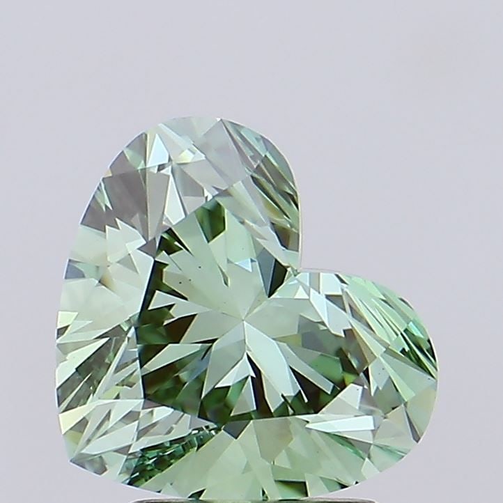 Loose Diamond - HEART 2.53ct Fancy Vivid Green VS1: Loose Diamond - HEART 2.53ct Fancy Vivid Green VS1 Source: This is a real non-mined Diamond that has been grown in a lab Shape: HEART Carats: 2.53 Color: Fancy Vivid Green Certification: IGI Video: