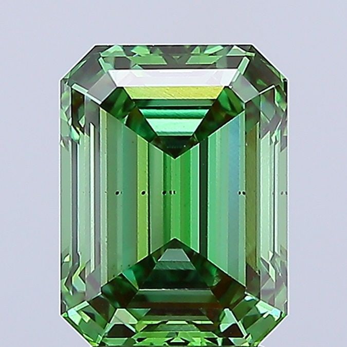 Loose Diamond - EMERALD 4.07ct Fancy Vivid Green VS2: Loose Diamond - EMERALD 4.07ct Fancy Vivid Green VS2 Source: This is a real non-mined Diamond that has been grown in a lab Shape: EMERALD Carats: 4.07 Color: Fancy Vivid Green Certification: IGI Video