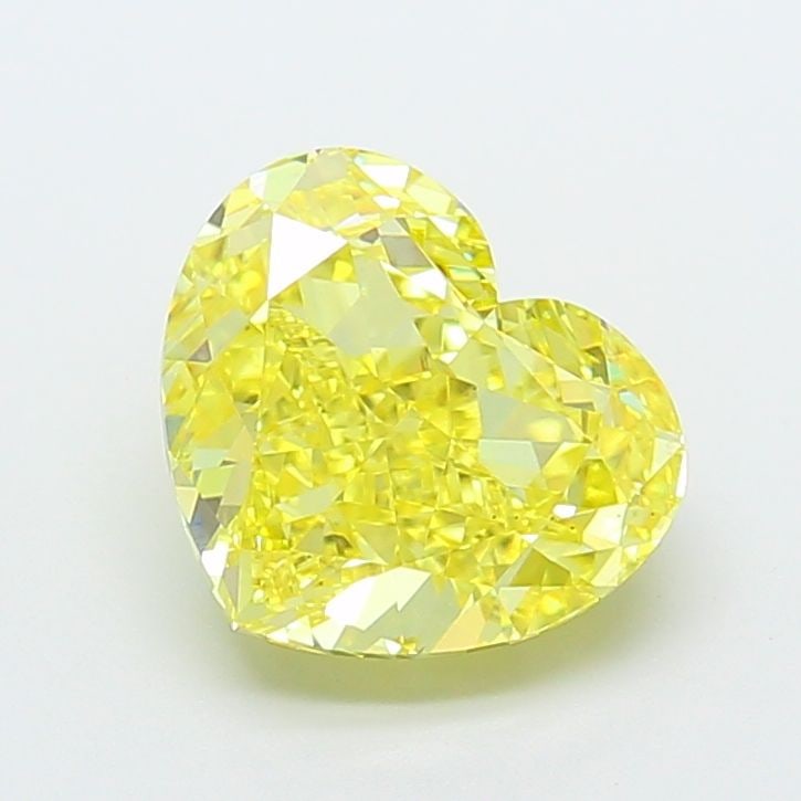 Loose Diamond - HEART 4.53ct Fancy Vivid Yellow VS1: Loose Diamond - HEART 4.53ct Fancy Vivid Yellow VS1 Source: This is a real non-mined Diamond that has been grown in a lab Shape: HEART Carats: 4.53 Color: Fancy Vivid Yellow Certification: IGI Video: