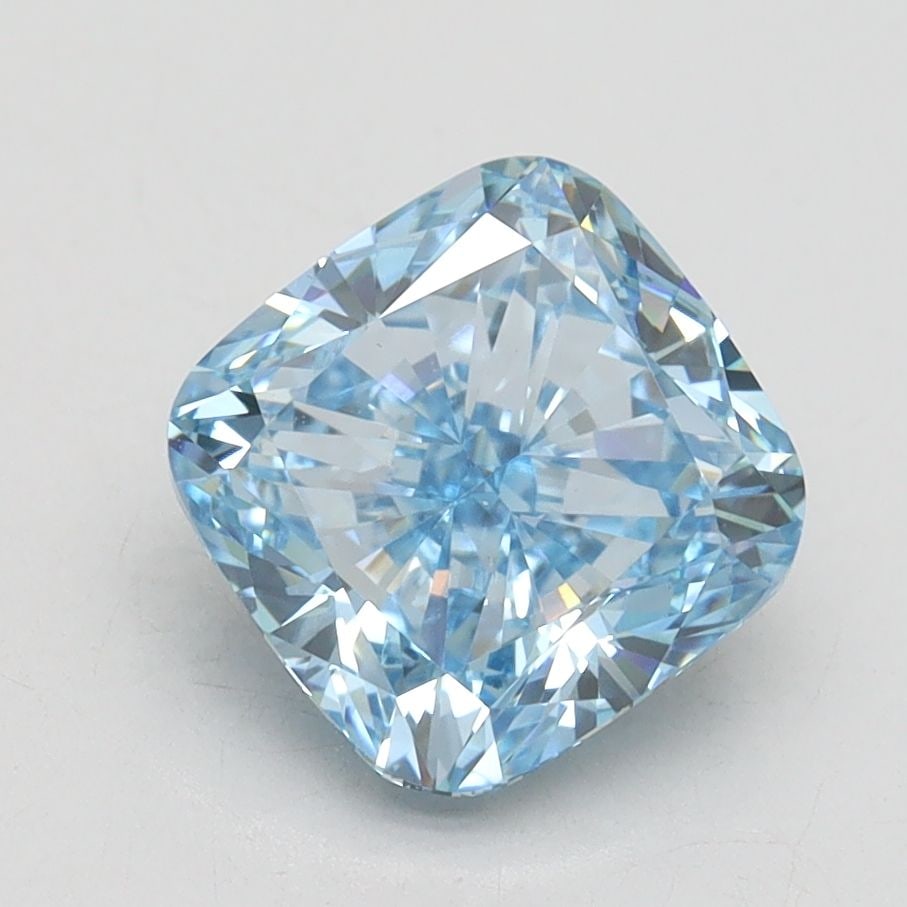 Loose Diamond - CUSHION BRILLIANT 2.41ct Fancy Vivid Blue VS1: Loose Diamond - CUSHION BRILLIANT 2.41ct Fancy Vivid Blue VS1 Source: This is a real non-mined Diamond that has been grown in a lab Shape: CUSHION BRILLIANT Carats: 2.41 Color: Fancy Vivid Blue Certif