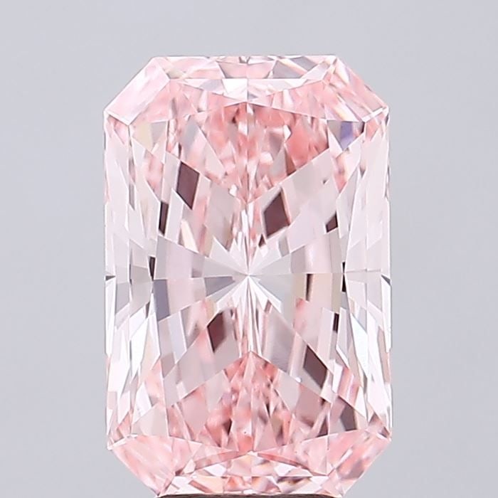 Loose Diamond - RADIANT 5.06ct Fancy Vivid Pink VS1: Loose Diamond - RADIANT 5.06ct Fancy Vivid Pink VS1 Source: This is a real non-mined Diamond that has been grown in a lab Shape: RADIANT Carats: 5.06 Color: Fancy Vivid Pink Certification: IGI Video: