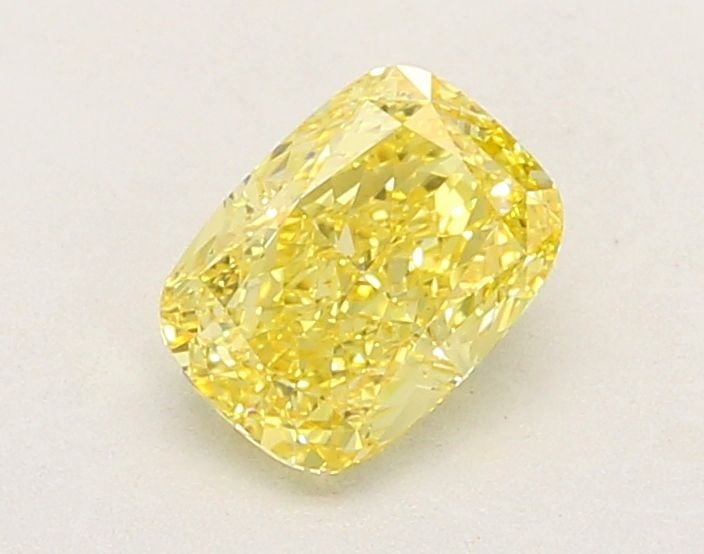 Loose Diamond - CUSHION MODIFIED 1.04ct Fancy Vivid Yellow VS1: Loose Diamond - CUSHION MODIFIED 1.04ct Fancy Vivid Yellow VS1 Source: This is a real non-mined Diamond that has been grown in a lab Shape: CUSHION MODIFIED Carats: 1.04 Color: Fancy Vivid Yellow Cert