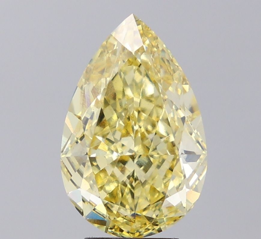 Loose Diamond - PEAR 5.09ct Fancy Intense Yellow VVS2: Loose Diamond - PEAR 5.09ct Fancy Intense Yellow VVS2 Source: This is a real non-mined Diamond that has been grown in a lab Shape: PEAR Carats: 5.09 Color: Fancy Intense Yellow Certification: IGI Vide