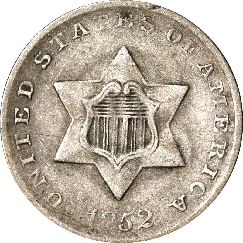 1852 United States 3 Cent Silver Coin (1 of 2)