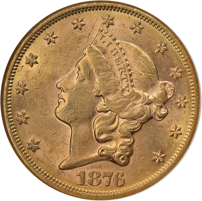 NGC MS60 1876 Type 2 Liberty $20 Gold Coin Philadelphia Mint (1 of 4)