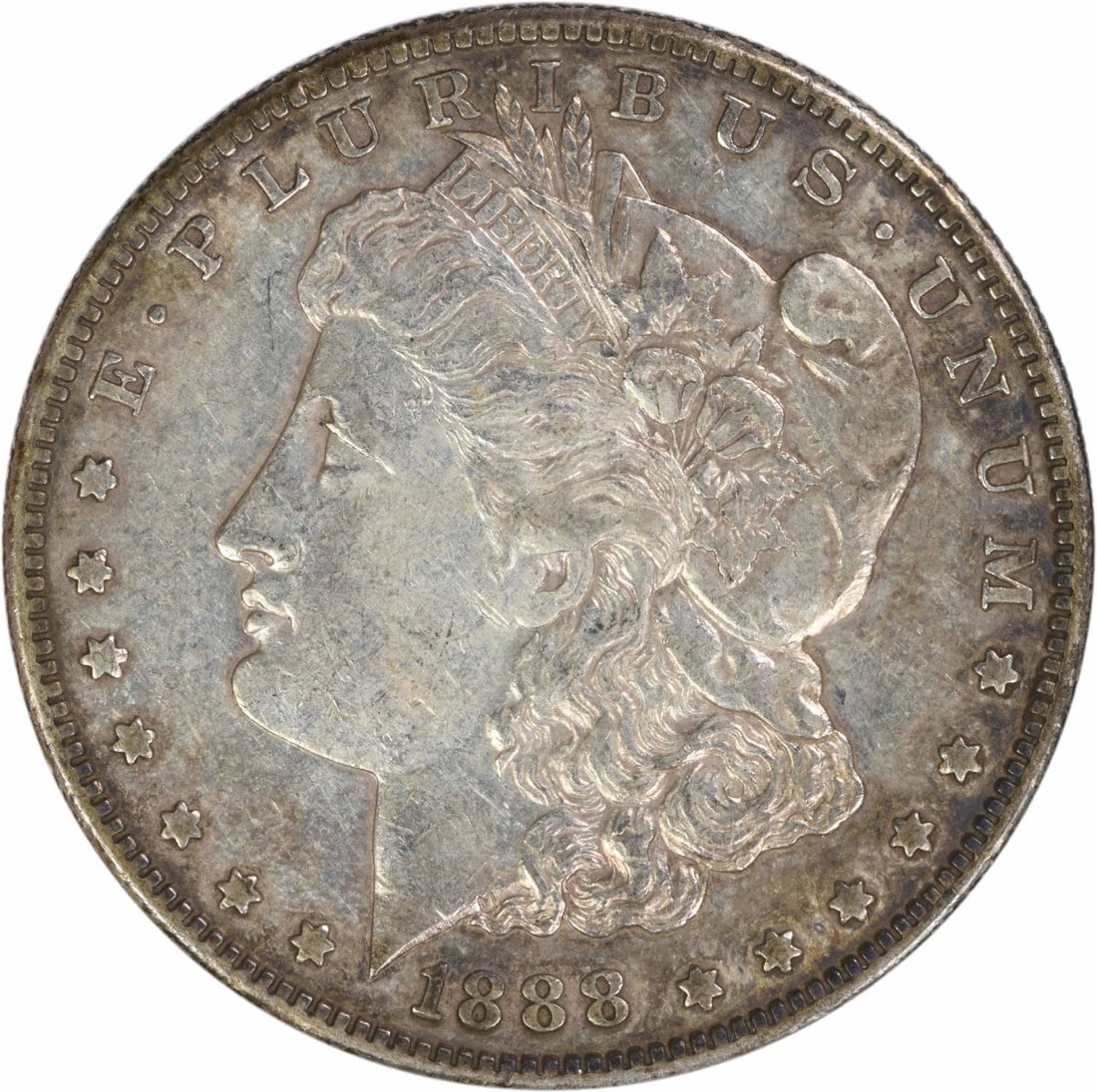San Francisco 1888 Morgan Dollar 90 Percent Silver Extra Fine Uncertified: San Francisco 1888 Morgan Dollar 90 Percent Silver Extra Fine Uncertified This 1888-S Morgan Silver Dollar is a circulated coin graded as Choice Extremely Fine (EF). Minted in San Francisco, it is com