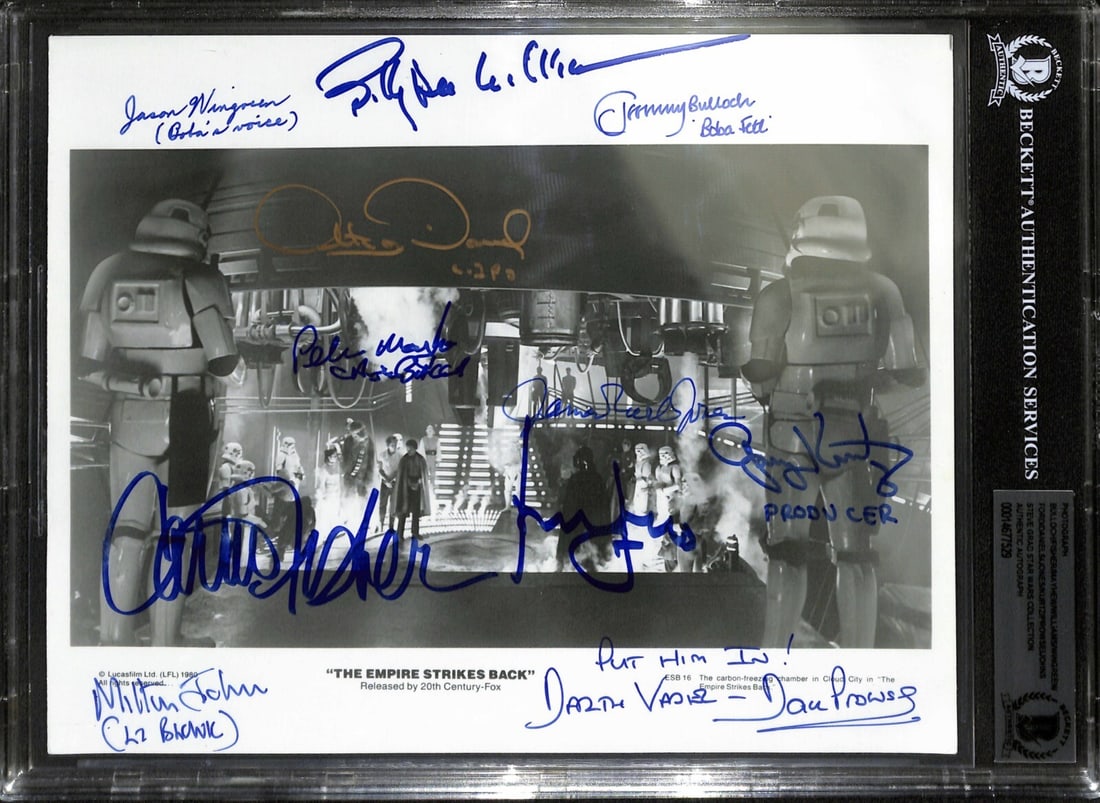 Empire Strikes Back 8x10 Photo Signed by 11 Cast Members Beckett Authenticated (1 of 1)