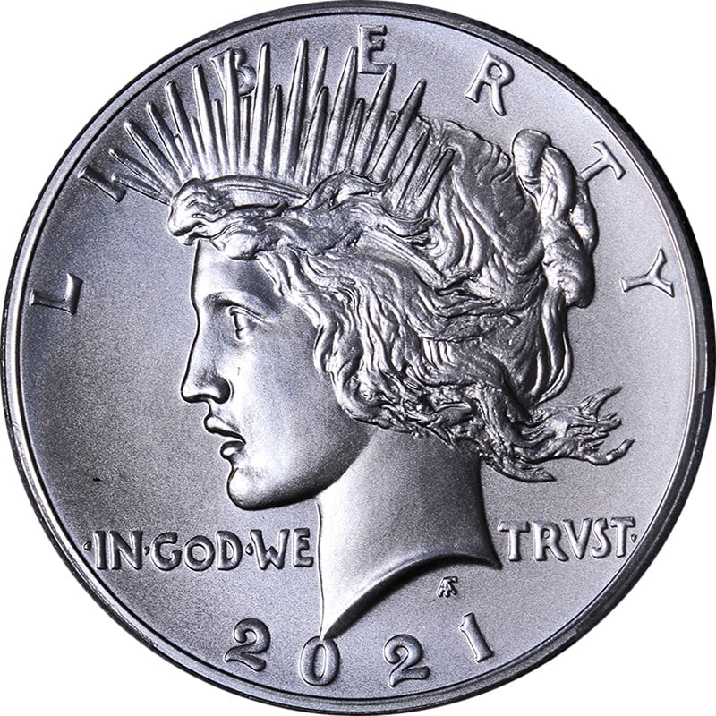 2021 Peace Silver Dollar PCGS MS70 Advanced Release Magnum Opus (1 of 4)